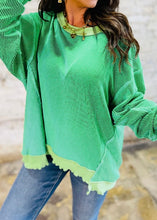 Load image into Gallery viewer, Twisted Rib Uneven Hem Drop Shoulder Loose Knit Top
