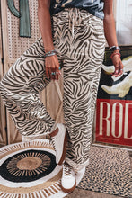Load image into Gallery viewer, Zebra Print Elastic Waist Pocket Full-Length Pants
