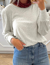 Load image into Gallery viewer, Shirred Cuffs Puff Sleeve Peasant Top
