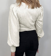 Load image into Gallery viewer, Shirred Cuffs Puff Sleeve Peasant Top
