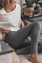 Load image into Gallery viewer, Grey Vintage Wash Ribbed Leggings
