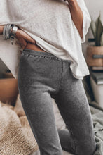 Load image into Gallery viewer, Grey Vintage Wash Ribbed Leggings
