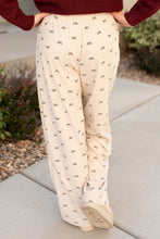 Load image into Gallery viewer, Bow Print Drawstring Elastic Waist Loose Corduroy Pants
