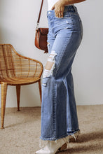 Load image into Gallery viewer, Ashleigh Blue Distressed Raw Hem Straight Leg High Waist Jeans
