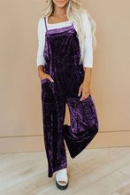 Load image into Gallery viewer, Purple Vintage Thin Straps Side Pockets Velvet Overall
