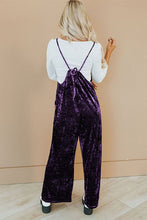 Load image into Gallery viewer, Purple Vintage Thin Straps Side Pockets Velvet Overall
