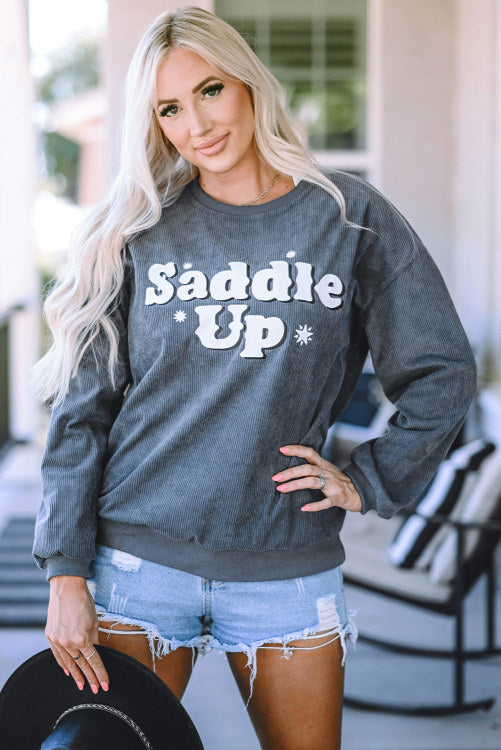 Saddle up corded long sleeve shirt