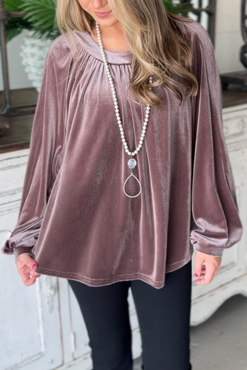 Keyhole Back Velvet Swing Top