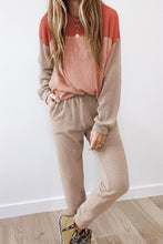 Load image into Gallery viewer, Corded 2pcs Colorblock Pullover and Pants Outfit
