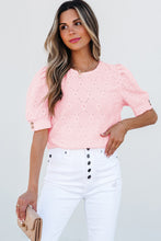 Load image into Gallery viewer, Textured Button Short Sleeve Top
