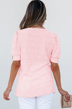 Load image into Gallery viewer, Textured Button Short Sleeve Top
