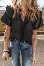 Load image into Gallery viewer, Ruffled Puff Short Sleeve Loose Blouse
