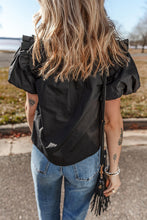 Load image into Gallery viewer, Ruffled Puff Short Sleeve Loose Blouse
