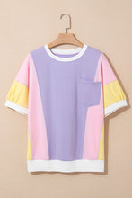 Load image into Gallery viewer, Color Block Patchwork Half Sleeve Oversized T Shirt
