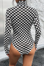 Load image into Gallery viewer, Checkered Printed Long Sleeve High Neck Bodysuit
