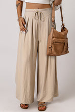 Load image into Gallery viewer, Drawstring Waist Pleated Wide Leg Casual Pants
