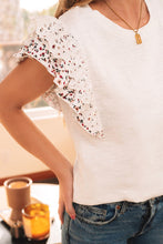 Load image into Gallery viewer, Floral Lace Eyelet layered Butterfly Sleeve Blouse
