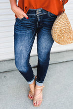 Load image into Gallery viewer, Vintage Washed Two-button High Waist Skinny Jeans
