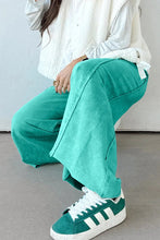 Load image into Gallery viewer, Mineral Wash Drawstring Elastic Waist Raw Hem Loose Pants
