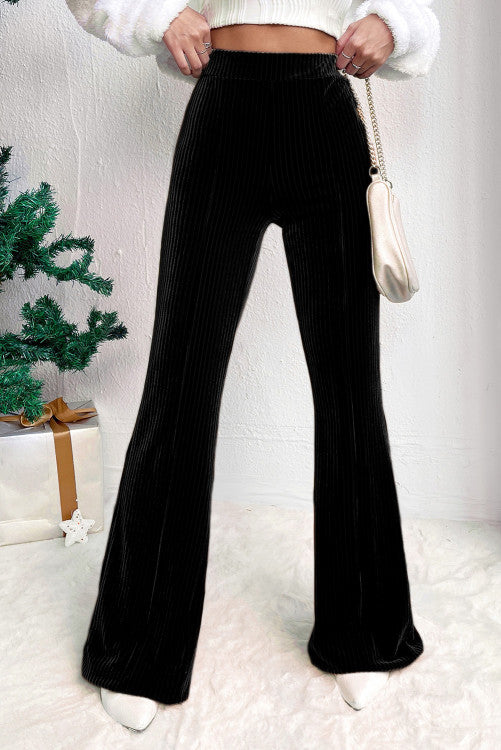 High Waist Flare Corded Pants