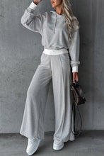 Load image into Gallery viewer, Drawstring Hoodie And Wide-Leg Pants Two Piece Set
