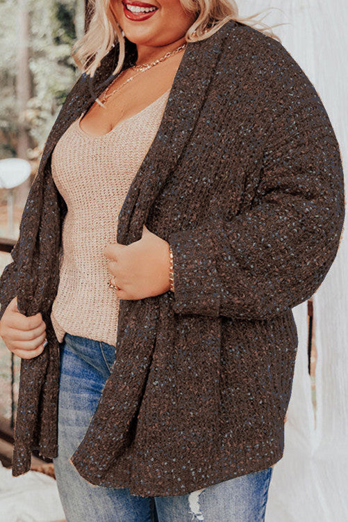 Open Front Knit Plus Size Cozy Cardigan