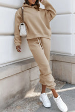 Load image into Gallery viewer, Khaki Chunky Two-piece Hooded Sweatsuit
