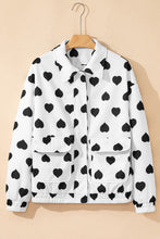 Load image into Gallery viewer, Heart Print Collar Zip Jacket
