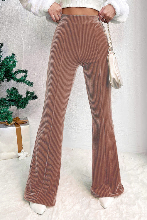 High Waist Flare Corded Pants