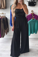 Load image into Gallery viewer, Sequin Tube Top Wide Leg Jumpsuit
