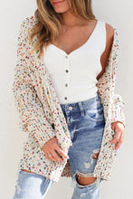 Load image into Gallery viewer, Multicolor Dotted Rib Knit Long Sleeve Cardigan
