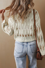 Load image into Gallery viewer, Crochet Crew Neck Loose Fit Sweater
