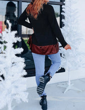 Load image into Gallery viewer, Fiery Red Sequin Patch Pocket Ruffle Hem
