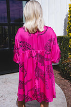Load image into Gallery viewer, Cheetah Print Bell Sleeve Mini Shirt Dress

