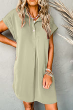 Load image into Gallery viewer, Buttoned Collar Shift T-shirt Mini Dress
