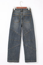 Load image into Gallery viewer, Exposed Stitching Loose Straight High Waist Jeans
