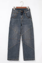Load image into Gallery viewer, Exposed Stitching Loose Straight High Waist Jeans
