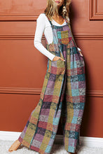 Load image into Gallery viewer, Brushed Checkered Wide Leg Overalls
