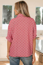 Load image into Gallery viewer, Heart Shape Print Half Sleeve Loose Shirt
