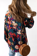 Load image into Gallery viewer, Graffiti Printed V Neck Puff Sleeve Blouse
