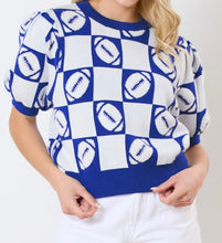 Load image into Gallery viewer, Football Color Block Puff Short Sleeve Sweater
