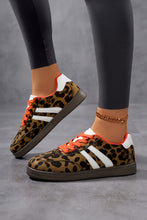 Load image into Gallery viewer, Leopard Faux Suede Color Block Detail Lace Up Sneakers 4139-P1017

