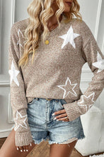 Load image into Gallery viewer, Star Pattern Drop Shoulder Sweater
