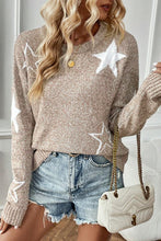 Load image into Gallery viewer, Star Pattern Drop Shoulder Sweater
