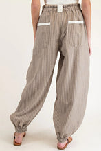 Load image into Gallery viewer, Stripe Drawstring Cargo Jogger Pants with Pockets

