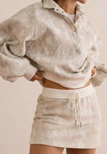 Load image into Gallery viewer, Woodland Print Balloon Sleeve Pullover Drawstring Mini Skirt Set
