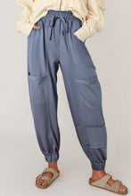 Load image into Gallery viewer, Wild Wind Mineral Wash Multi Pockets Lace-up Waist Harem Pants
