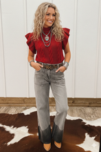 Load image into Gallery viewer, Cable Knit Turtleneck Ruffled Short Sleeve Sweater
