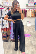 Load image into Gallery viewer, Crop Top and Pleated Wide Leg Pants Set
