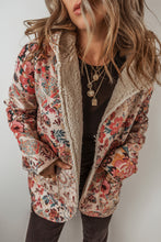 Load image into Gallery viewer, Vintage Paisley Floral Printed Sherpa Lined Hooded Jacket
